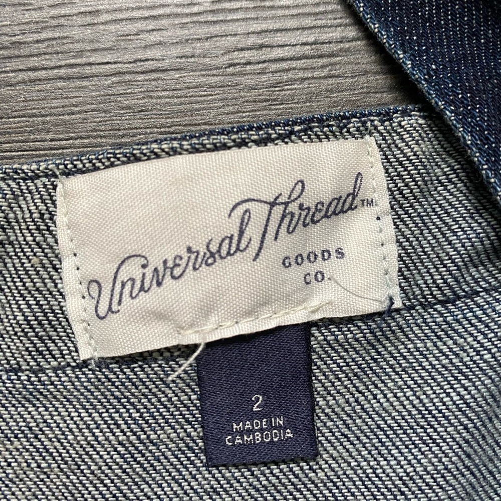 Universal Thread Button Front Denim Dress Dark Wash Size 2 NWT - Picture 3 of 10